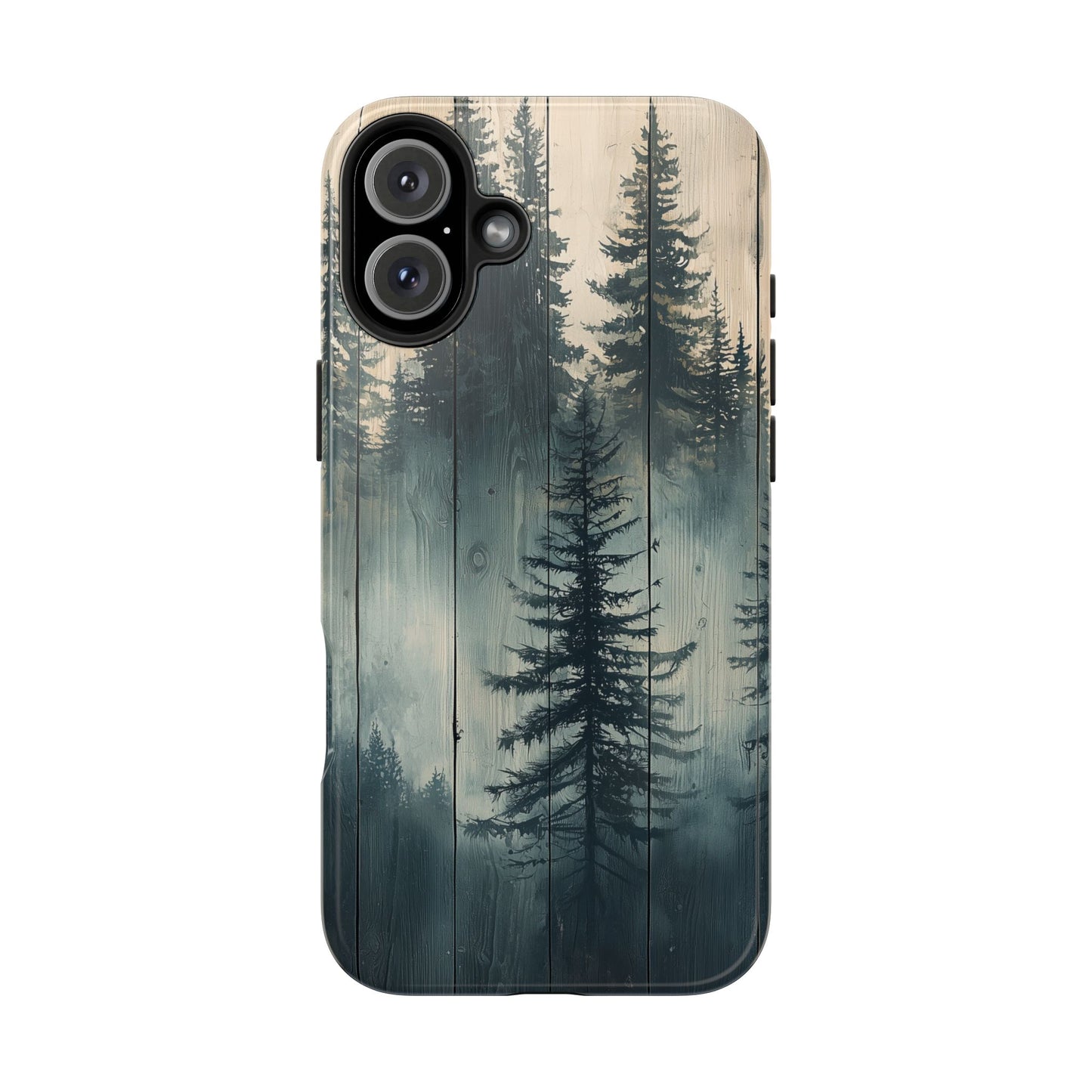 Misty Pine Forest Iphone Case - Nature-Inspired Wood Design Protective Cover