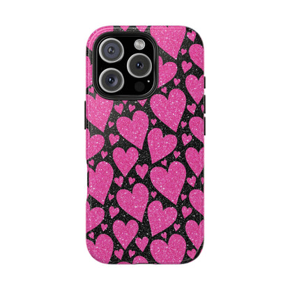 Glitter Hearts iPhone Case