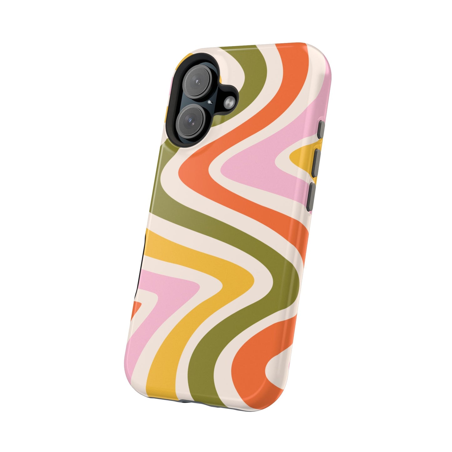 Retro Groove MagSafe iPhone Case – 70s-Inspired Design with Dual-Layer Protection