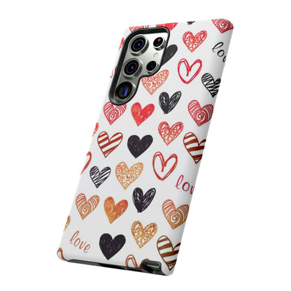 Samsung Galaxy Case: Hand-Drawn Hearts & Love