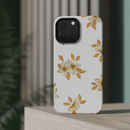 Delicate Yellow Blossom MagSafe iPhone Case – Minimalist Floral Design with Matte Finish