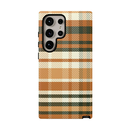 Samsung Galaxy Case - Pumpkin Spice Plaid Design