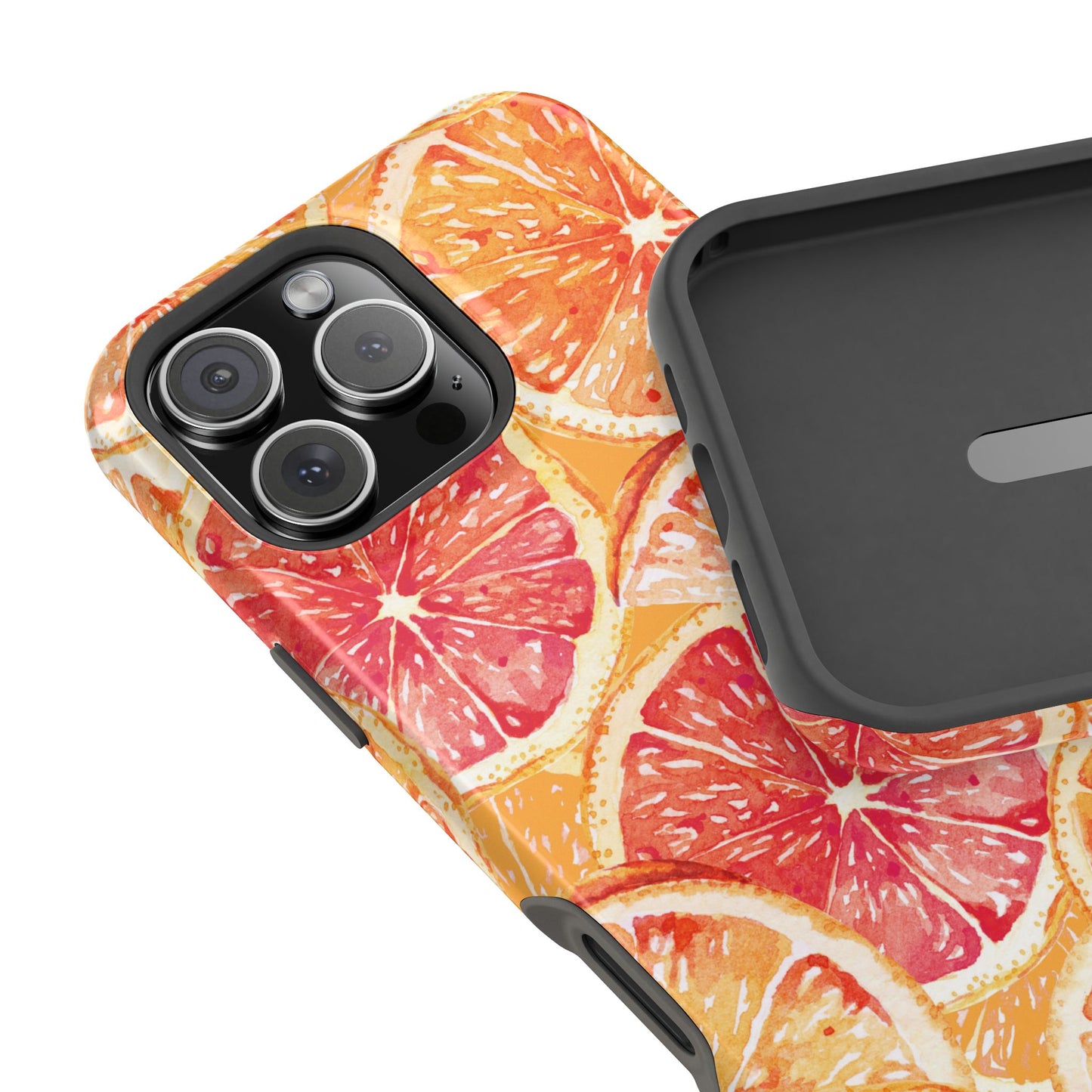 Watercolor Citrus Splash Tough MagSafe iPhone Case – Vibrant Fruit Print, Shock-Resistant Design