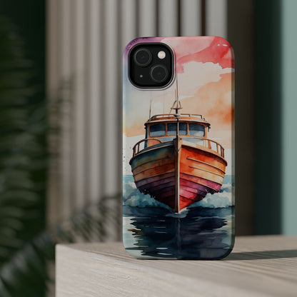 Sunset Sail Watercolor Boat –  MagSafe iPhone Series Case