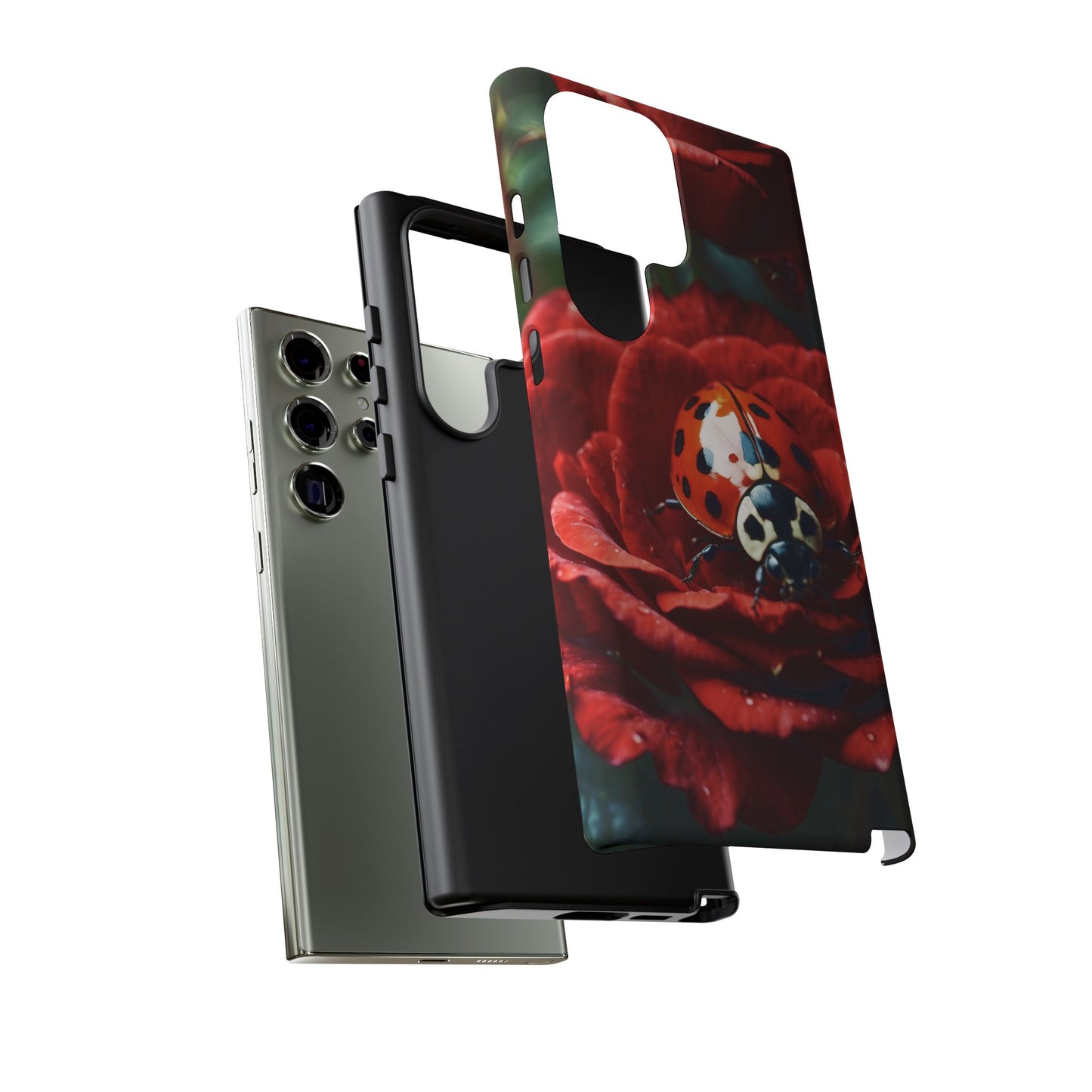 Elegant Rose & Ladybug Charm - Samsung Galaxy Case