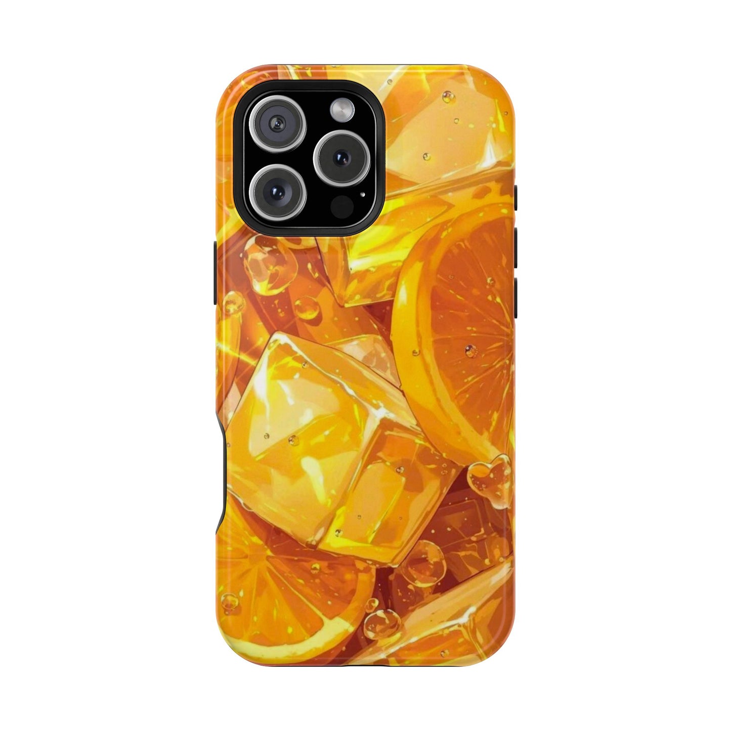 Citrus Splash MagSafe iPhone Case – Bright Orange Slices & Ice, Dual-Layer Protection