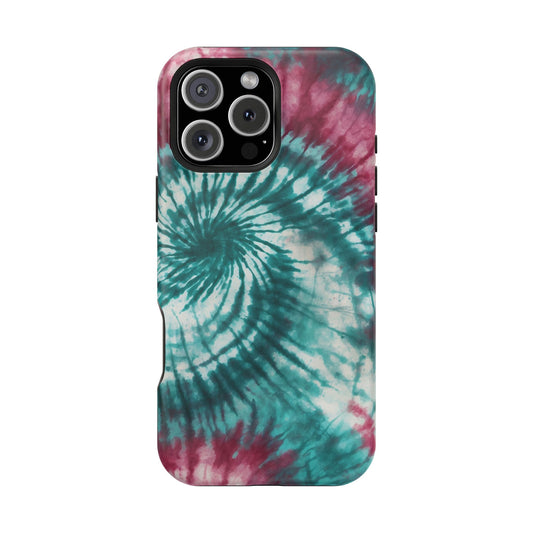 Teal and Pink Tie-Dye MagSafe Case – Stylish and Functional