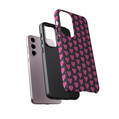 Glitter Pink Hearts Samsung Galaxy Case