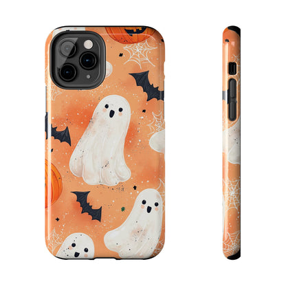 Spooky Cute Ghost iPhone Case – Halloween Ghosts, Pumpkins, Bats & Cobwebs Design