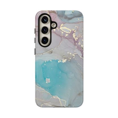 Sky Blue & Purple Marble Wave – Samsung Galaxy Case with Elegant Swirl Design