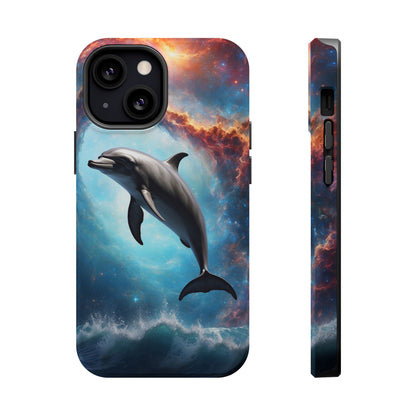 Cosmic Dolphin Space Vibes - MagSafe-Compatible Case