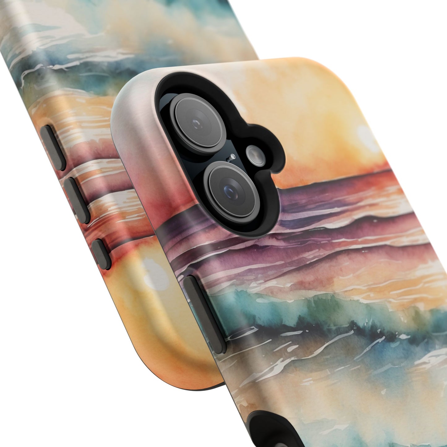 Sunset Waves MagSafe iPhone Case – Vibrant Watercolor Design