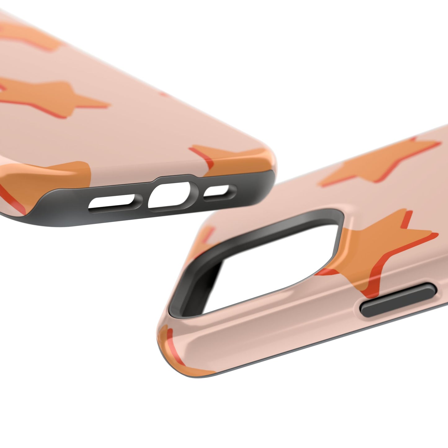 Retro Orange Stars MagSafe iPhone Case – Shock-Resistant, Smooth Matte Finish, Dual-Layer Design