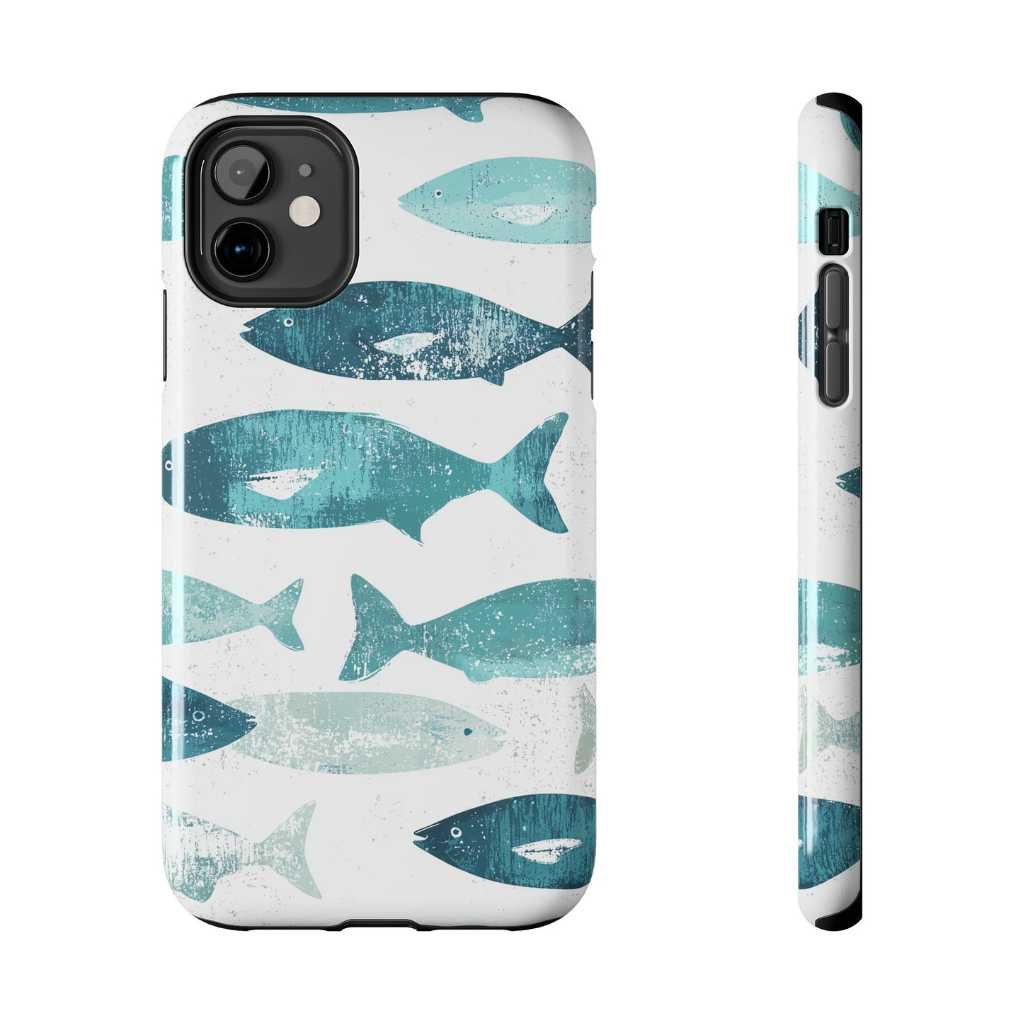 Vintage Blue Fish Print - iPhone Series Case