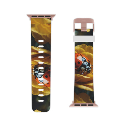 Ladybug on Yellow Petals Apple Watch Band