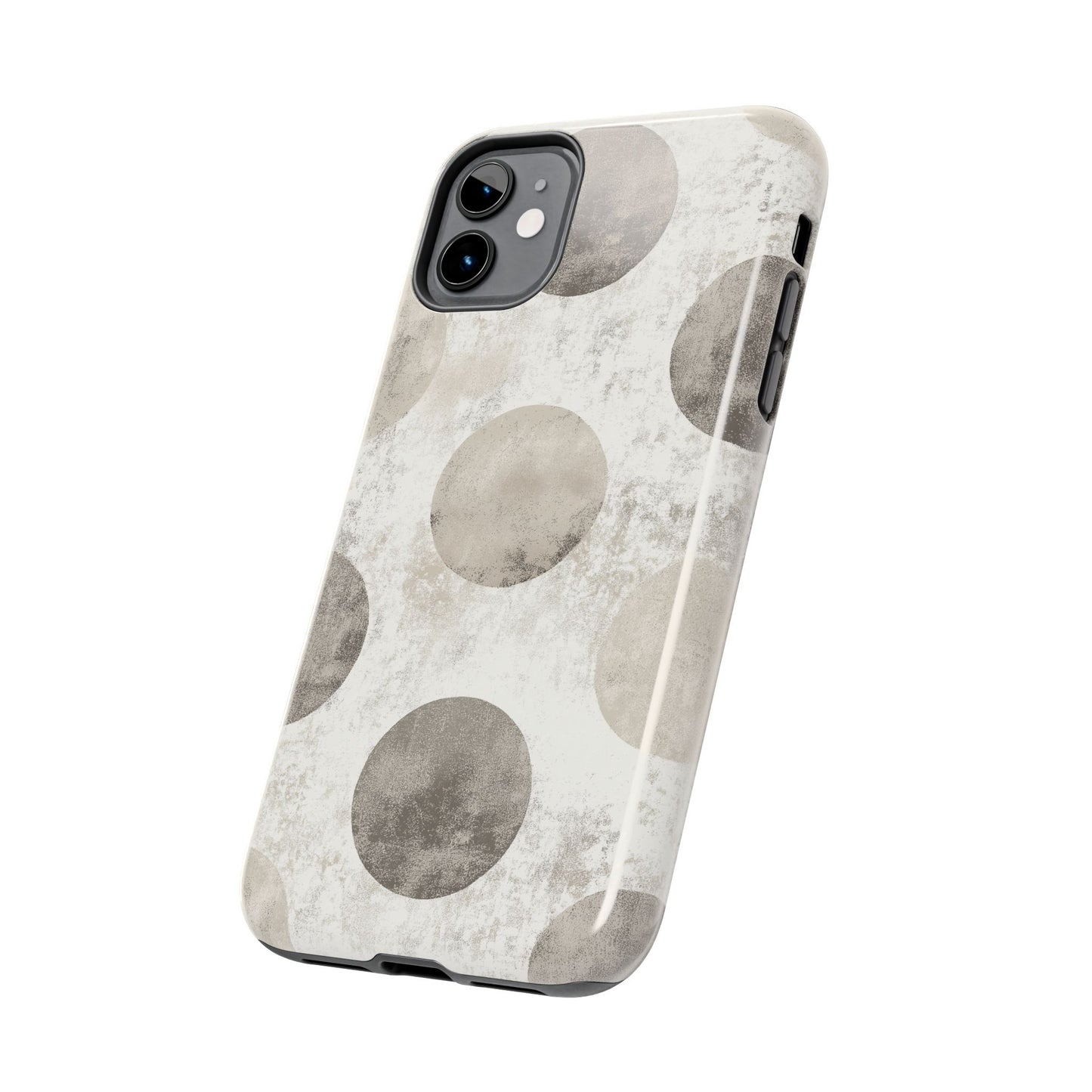 Vintage Polka Dot iPhone Case - Minimalist Neutral Protective Cover