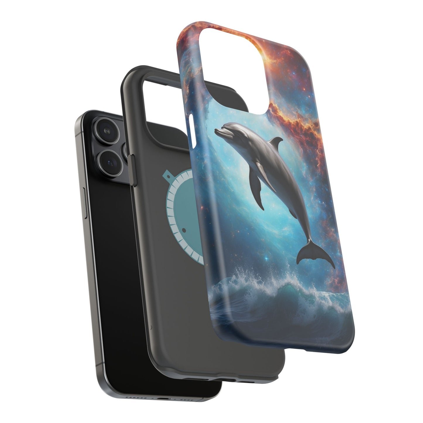 Cosmic Dolphin Space Vibes - MagSafe-Compatible Case