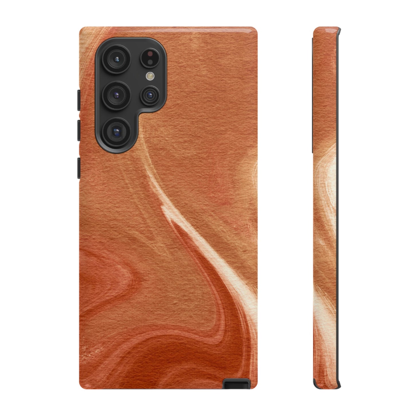 Earthy Terracotta Swirl Samsung Galaxy Case – Warm Marble Texture Design