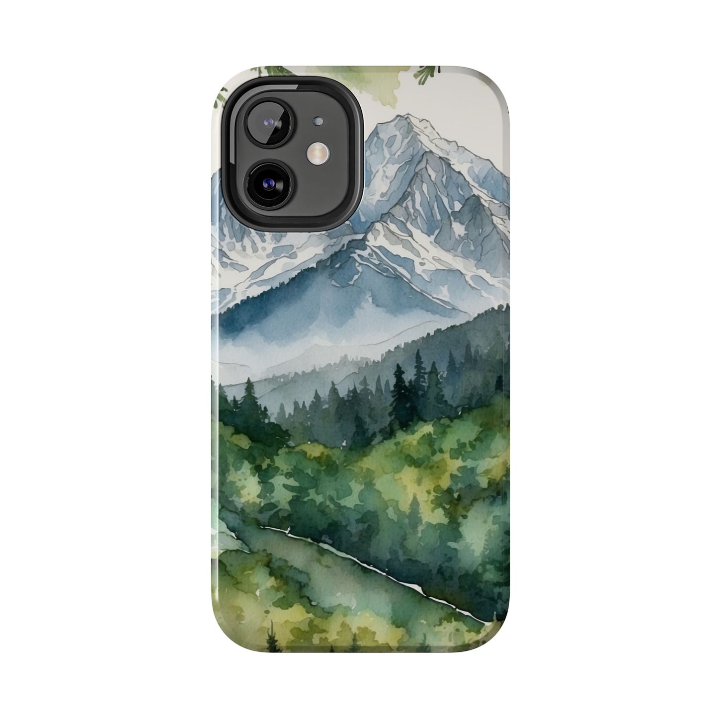 Watercolor Alpine Mountainscape - iPhone Case