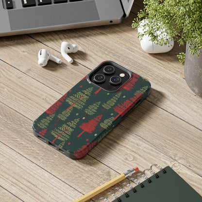 Retro Christmas Trees Pattern - iPhone Series Case