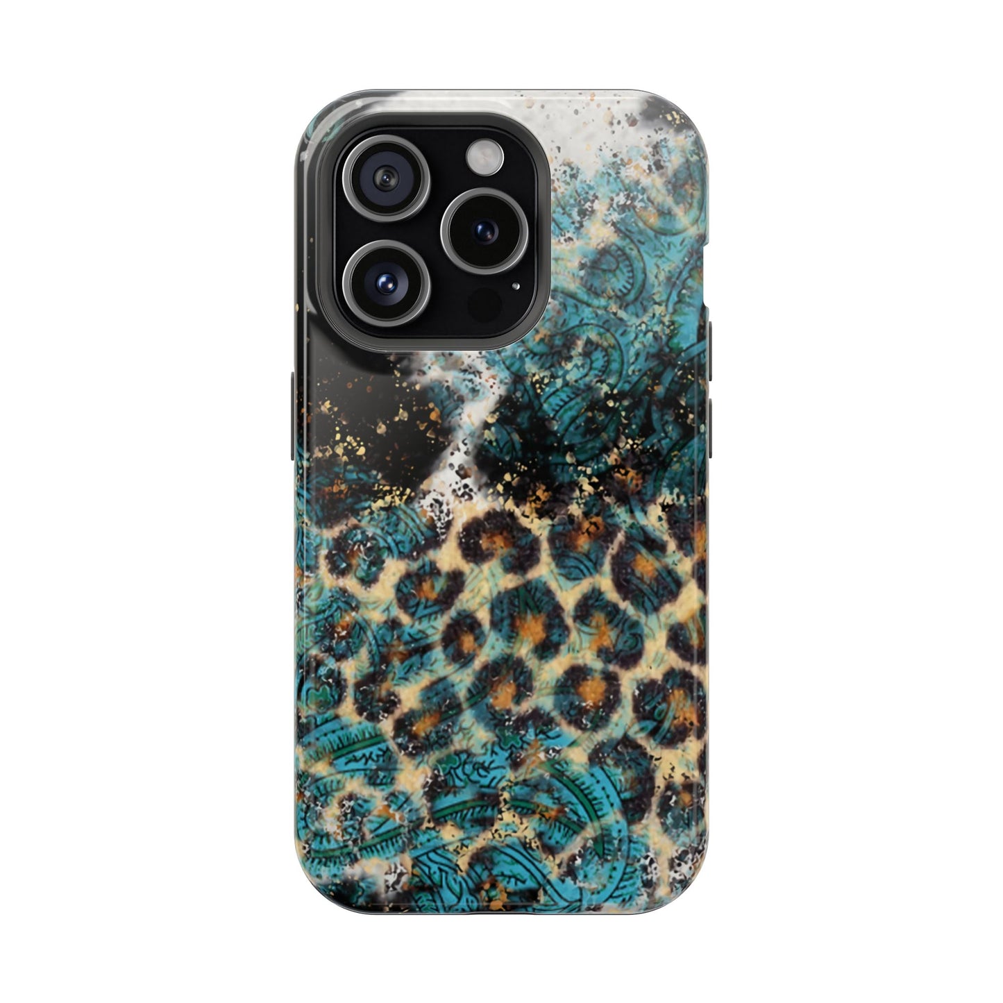 Turquoise Paisley Cowhide Leopard - MagSafe iPhone Series Case