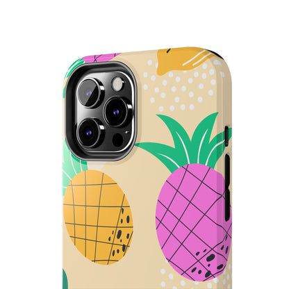 Tropical Pop iPhone Case – Fun Pineapple & Lemon Design with Vibrant Summery Colors