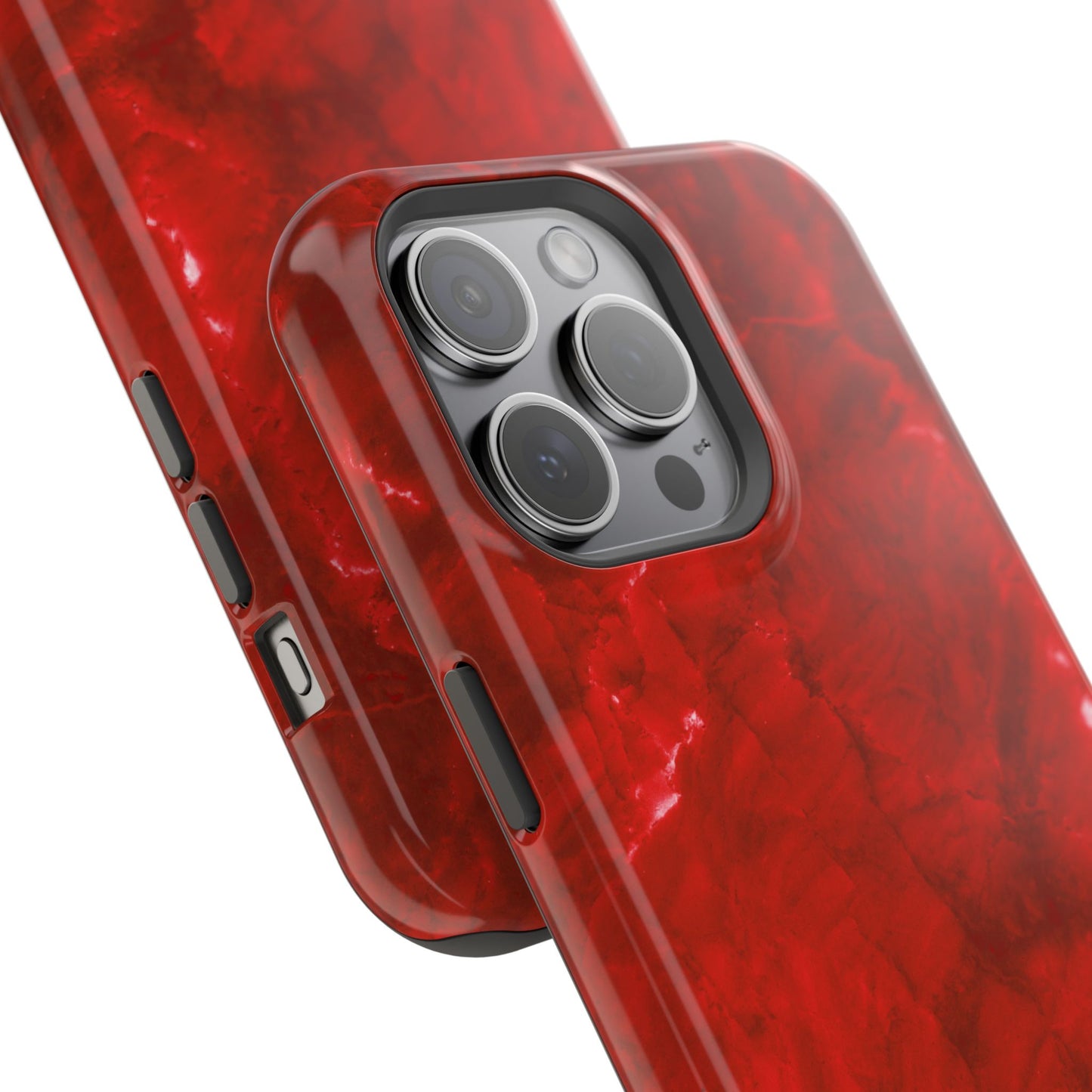 Bold Red Marble MagSafe iPhone Case – Luxe Design Meets Magnetic Precision