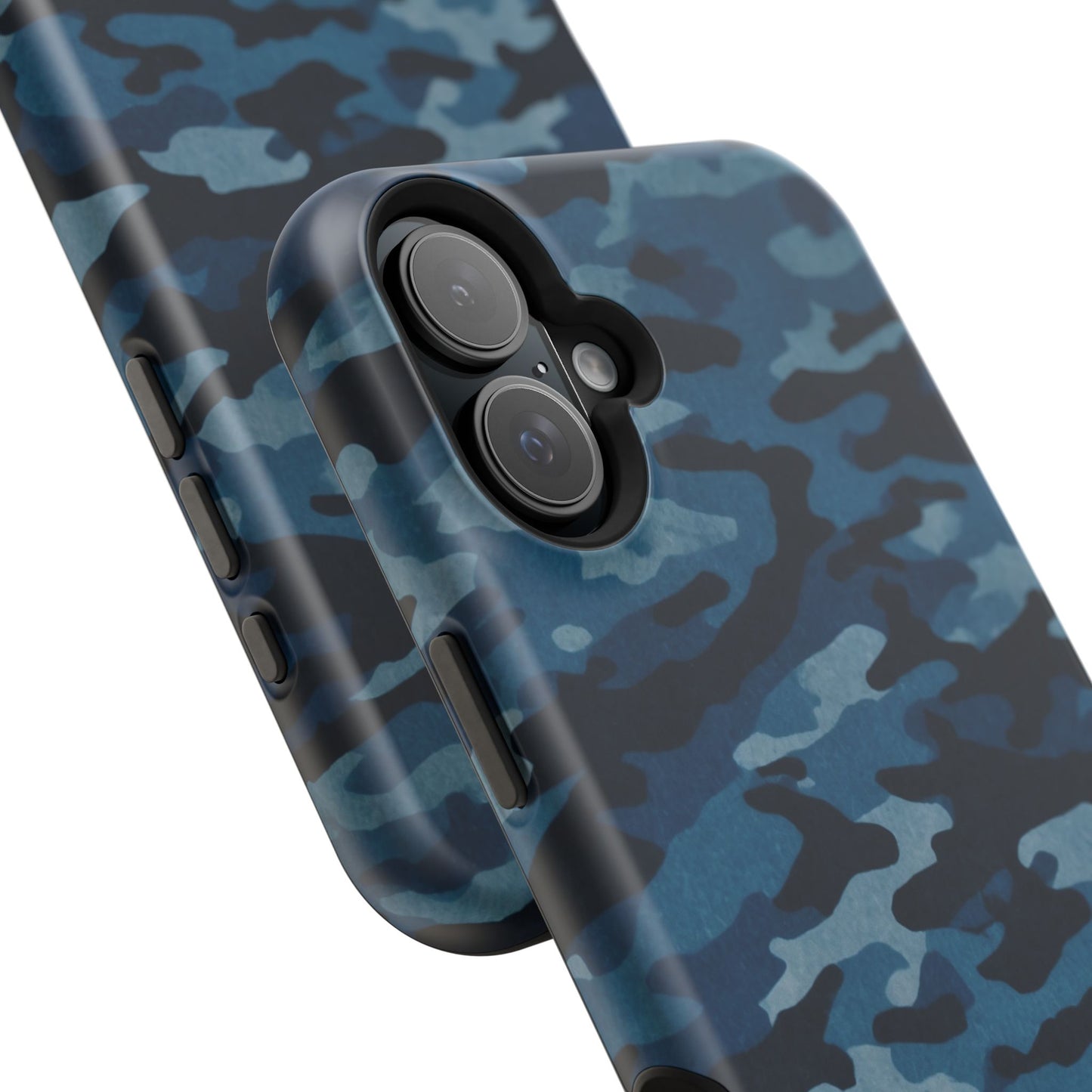 Dark Blue Camouflage – MagSafe iPhone Case with Modern Rugged Style