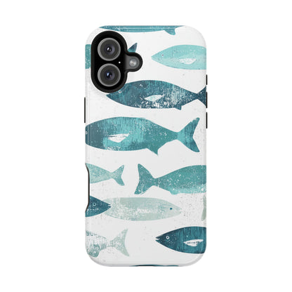 Vintage Blue Fish Print - MagSafe iPhone Series Case