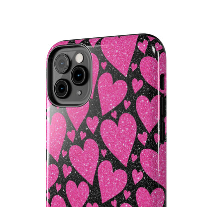 Glitter Hearts iPhone Case