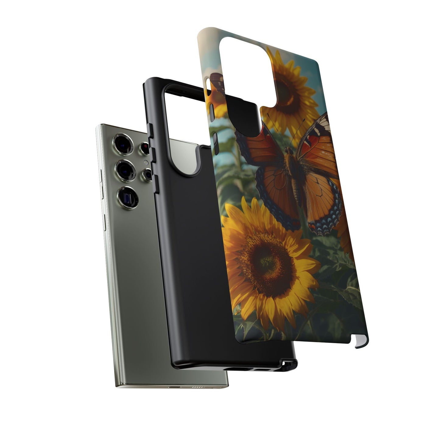 Vibrant Butterfly & Sunflower – Samsung Galaxy Case