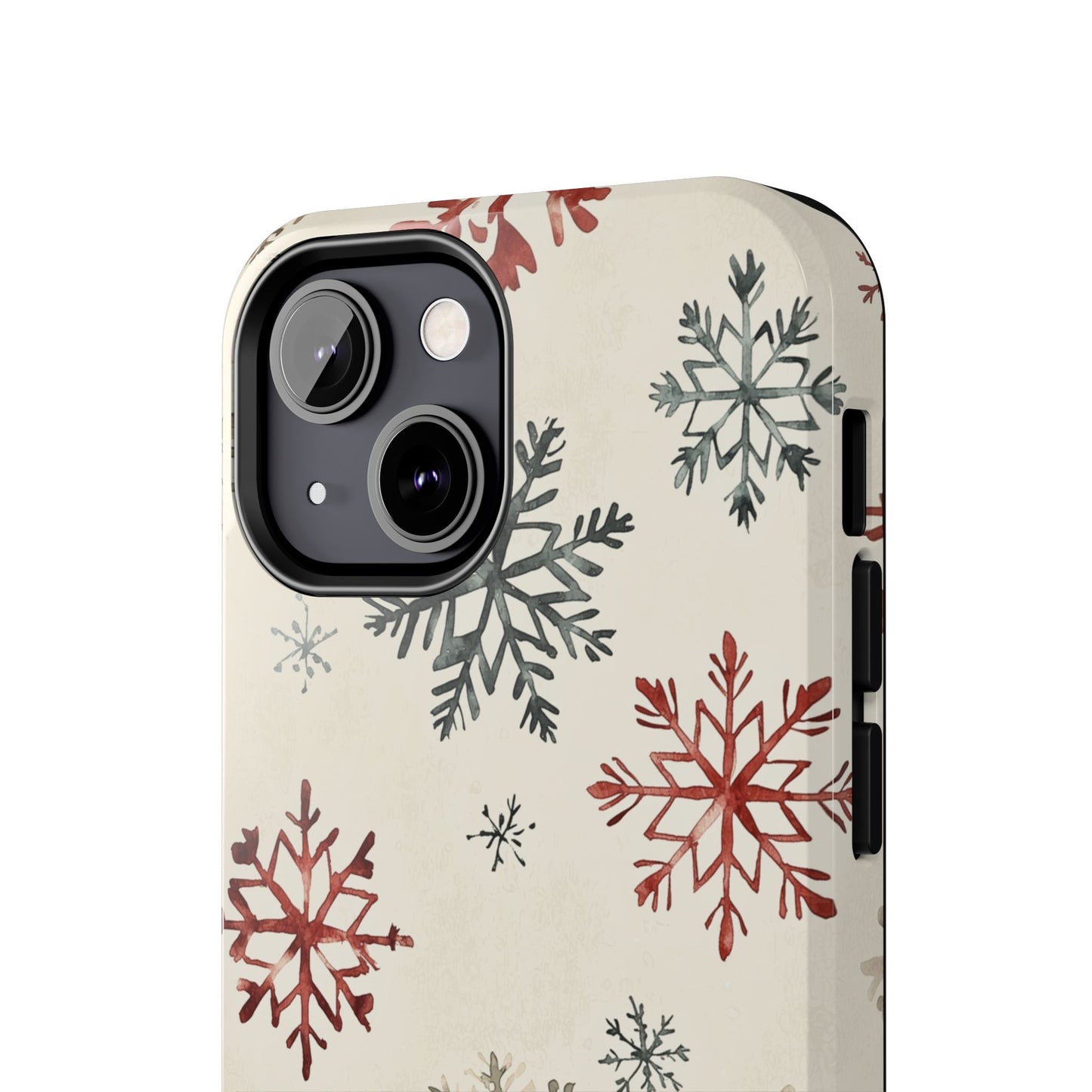 Vintage Red and Gray Snowflake Pattern – iPhone Series Case