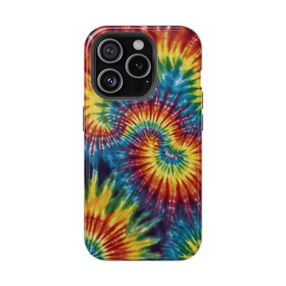 Retro Rainbow Tie-Dye MagSafe Case – Swirl Design