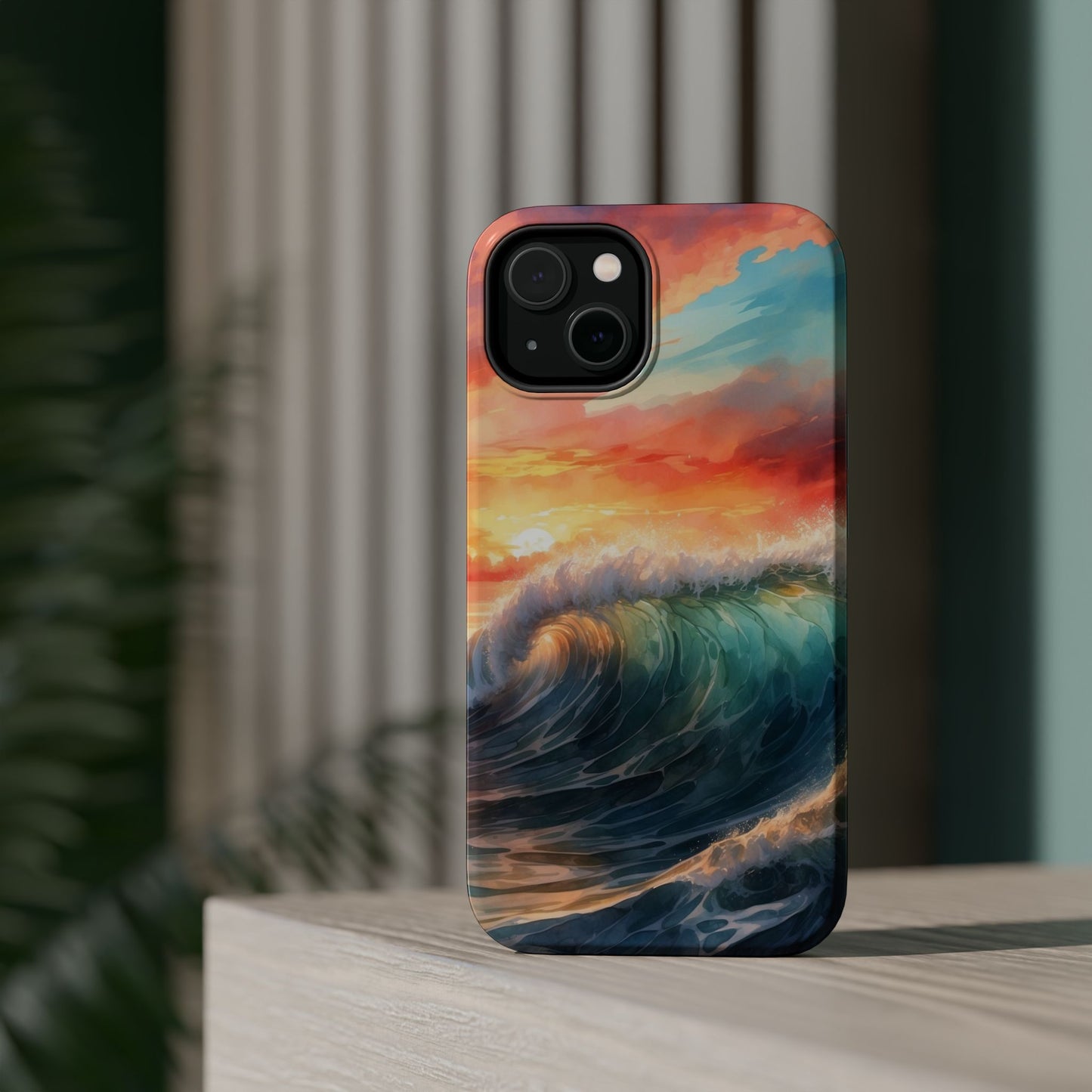 Ocean Wave Sunset MagSafe iPhone Case – Coastal Vibes Design