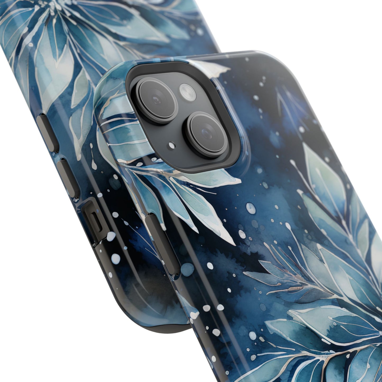 Winter’s Embrace – Blue Snowflake MagSafe iPhone Case