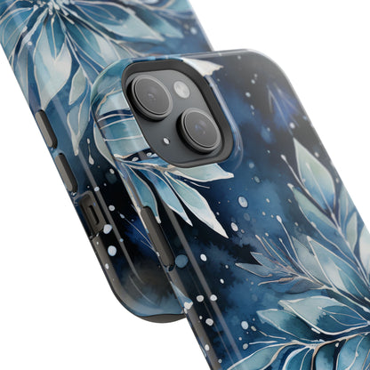 Winter’s Embrace – Blue Snowflake MagSafe iPhone Case