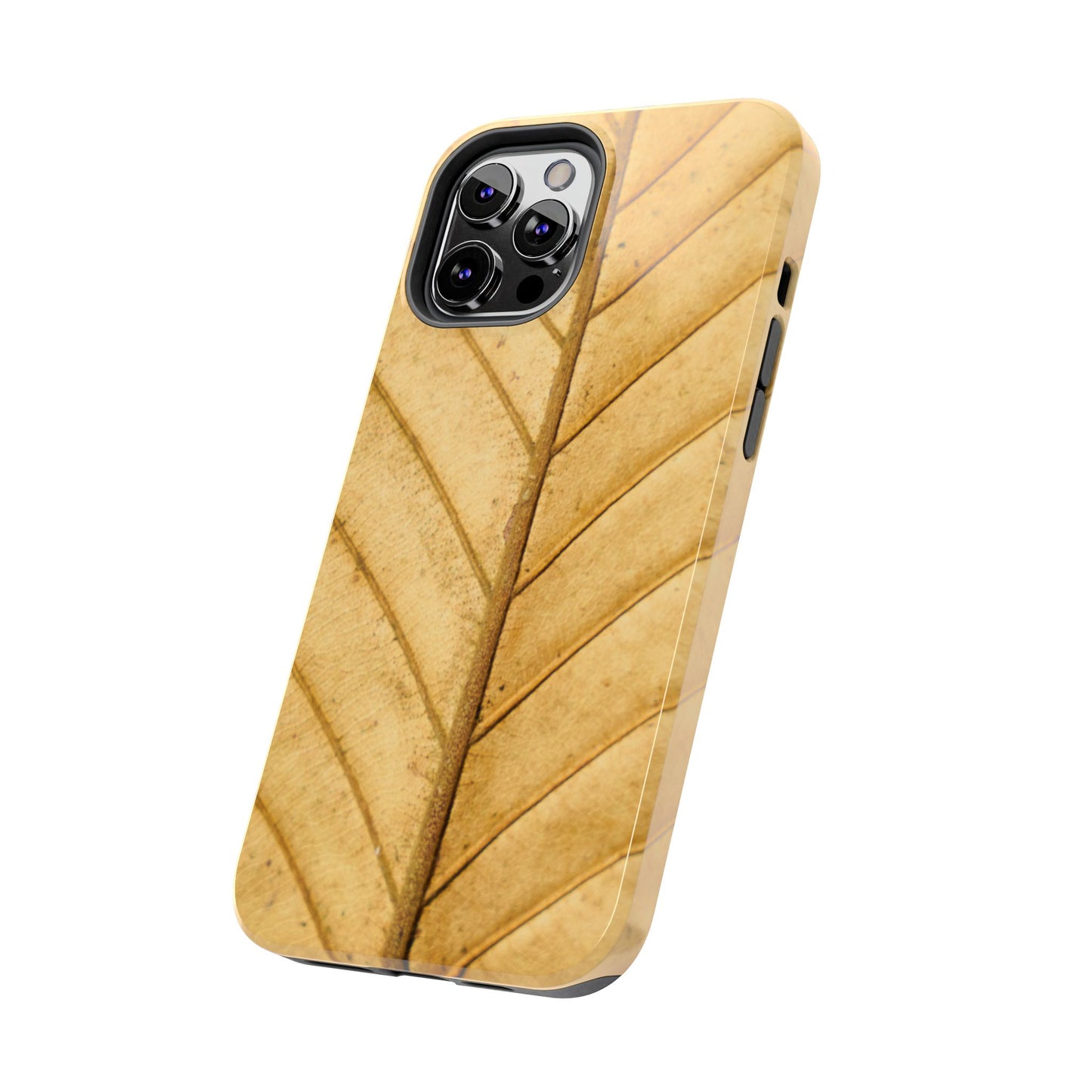 Golden Leaf Texture iPhone Case – Minimal Nature Design