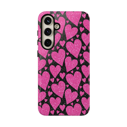 Glitter Hearts Samsung Galaxy Case