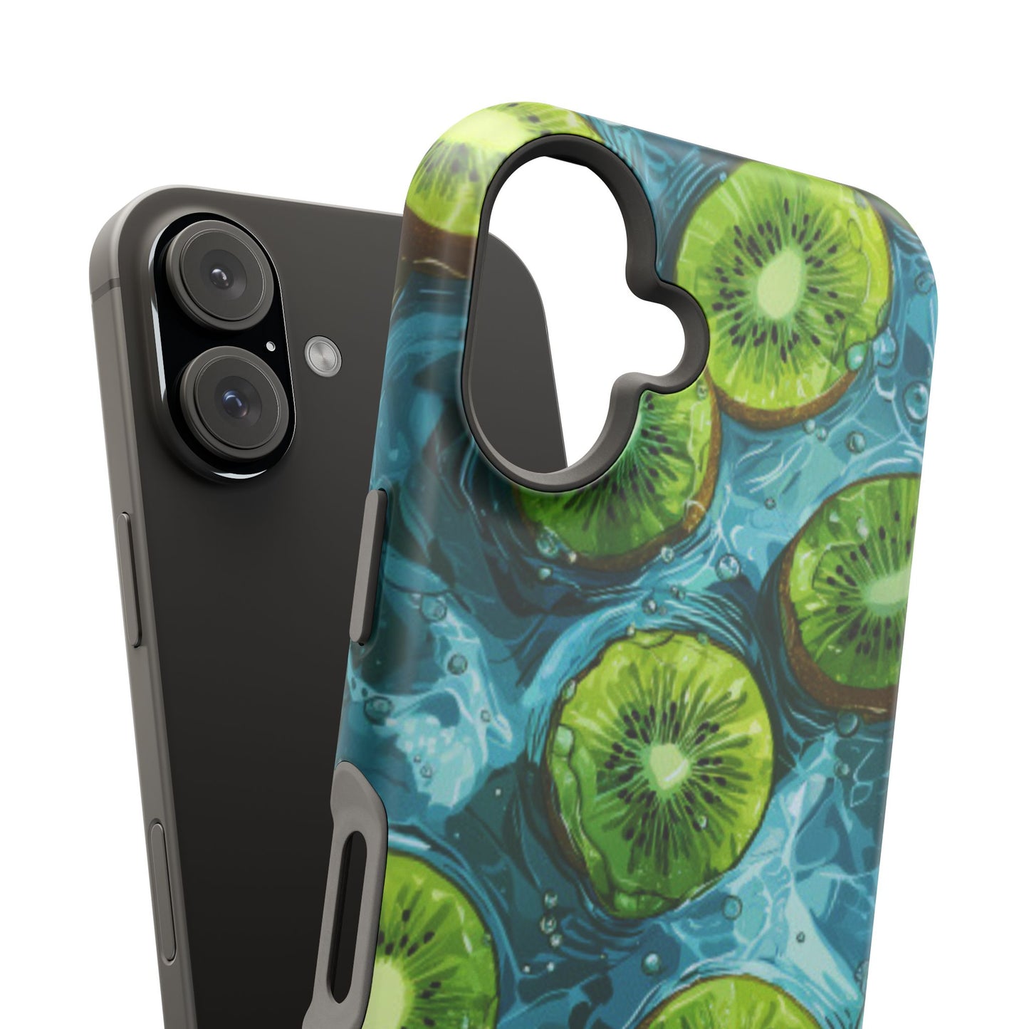 Tropical Kiwi Splash MagSafe iPhone Case – Tough Dual-Layer, Vibrant Summer Design