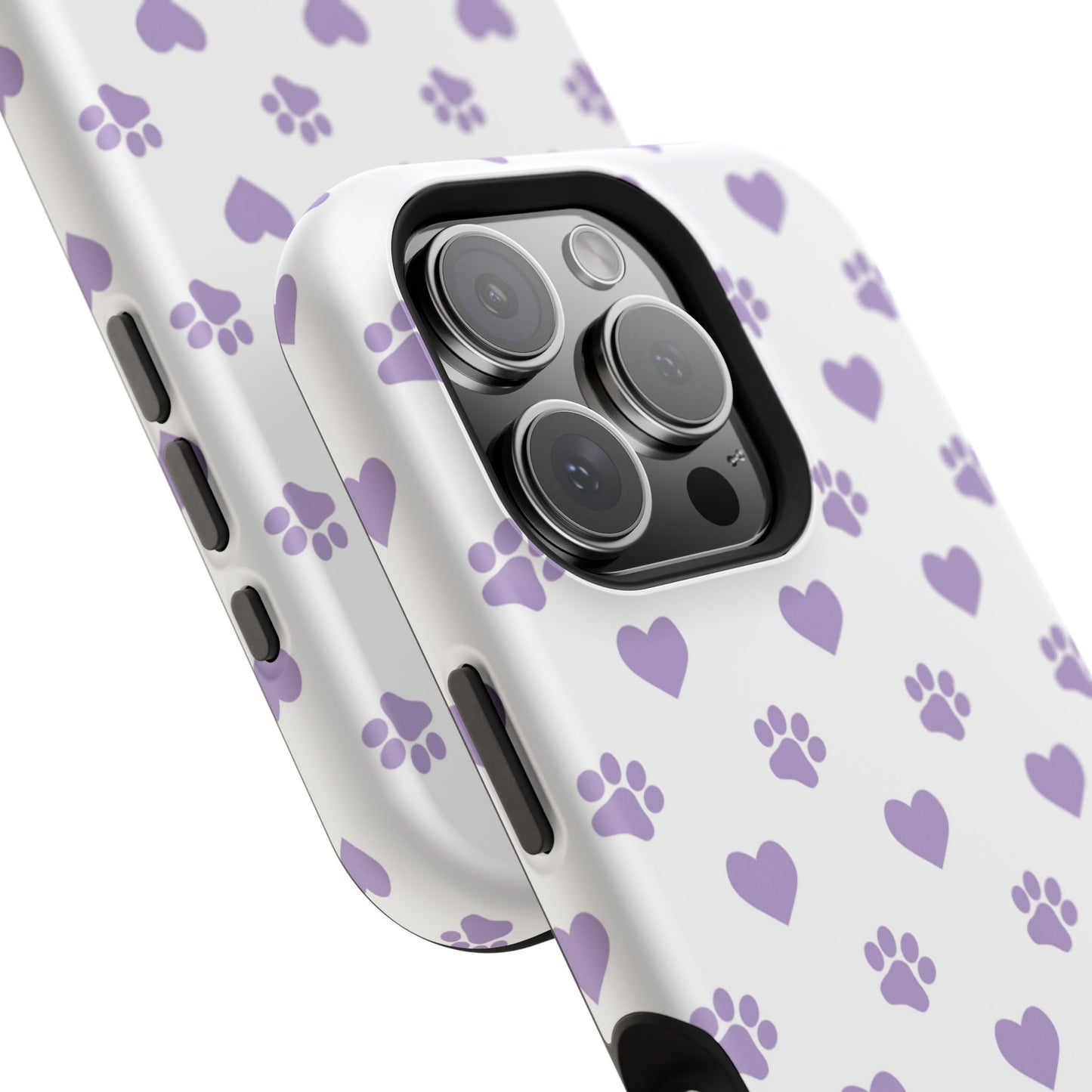 Paw Prints & Hearts – MagSafe iPhone Case with Adorable Pet-Lover Design