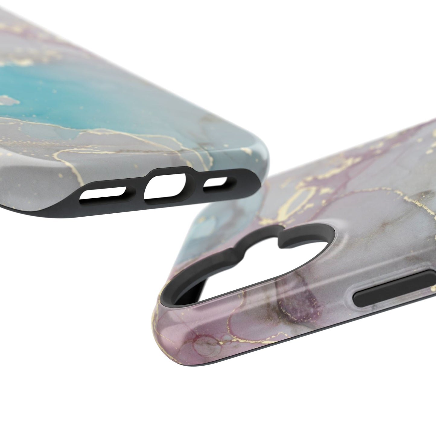 Sky Blue & Purple Marble Wave – MagSafe Case with Dreamy Marble Design