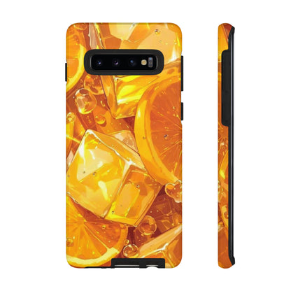 Citrus Splash Samsung Galaxy  Case – Bright Orange Slices & Ice, Dual-Layer Protection