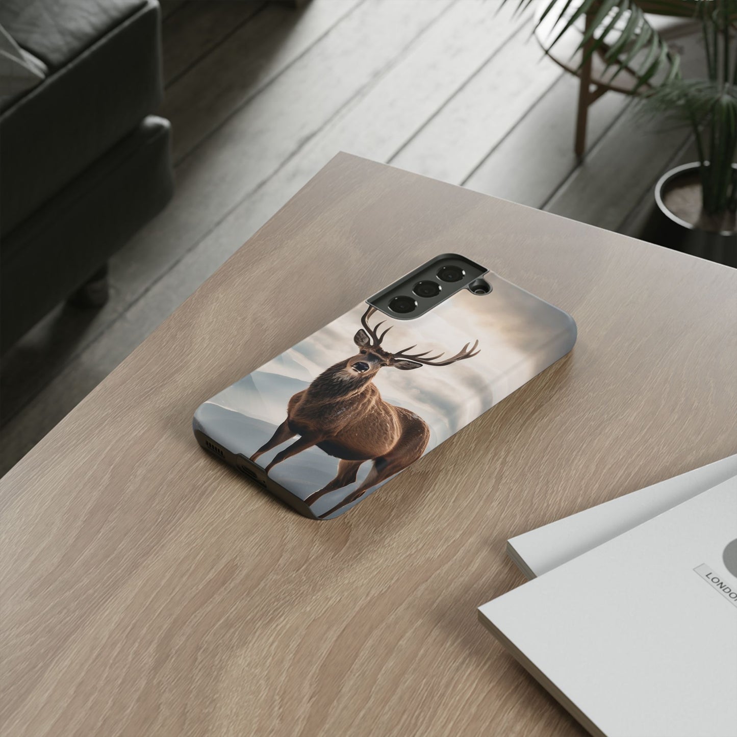 Alpine Majesty: Stag in Snow – Samsung Galaxy Case