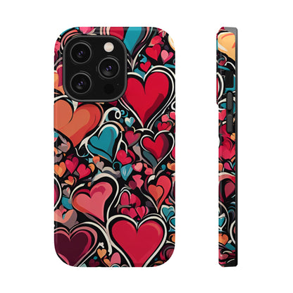 Vibrant Multicolor Heart Art – MagSafe-Compatible iPhone Case