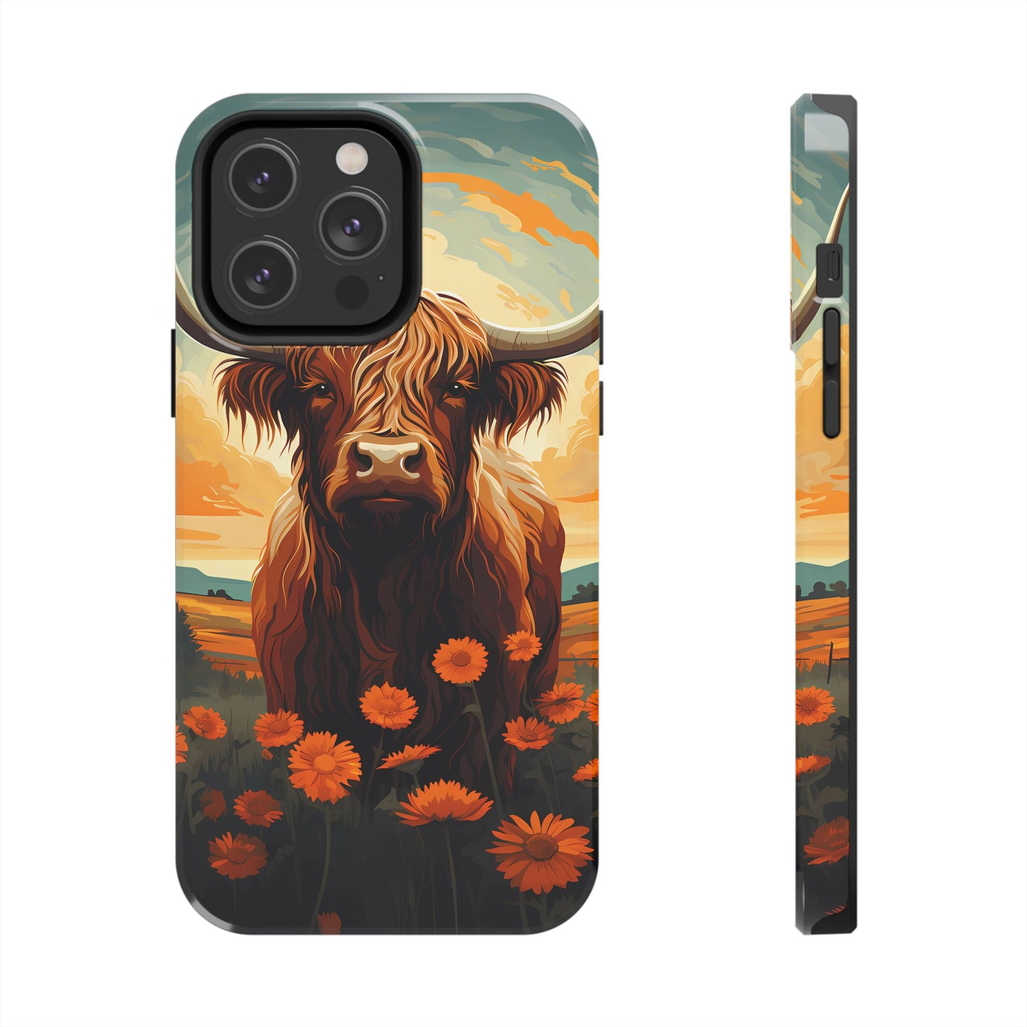 Highland Cow Case | Rustic Farmhouse Floral Design