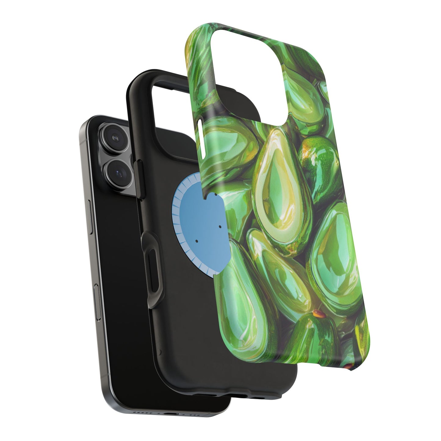 Glossy Avocado MagSafe iPhone Case – Sleek Green 3D Fruit Design, Durable and Stylish