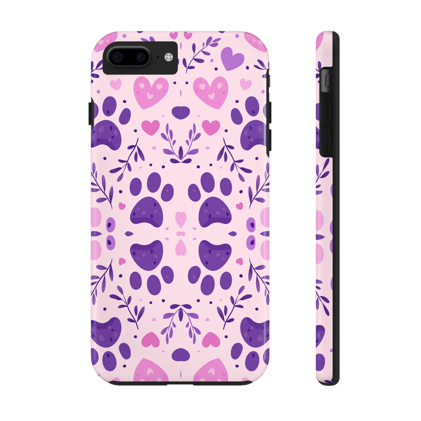 Pastel Paw Print iPhone Case - Cute Pet-Themed Floral Protective Cover