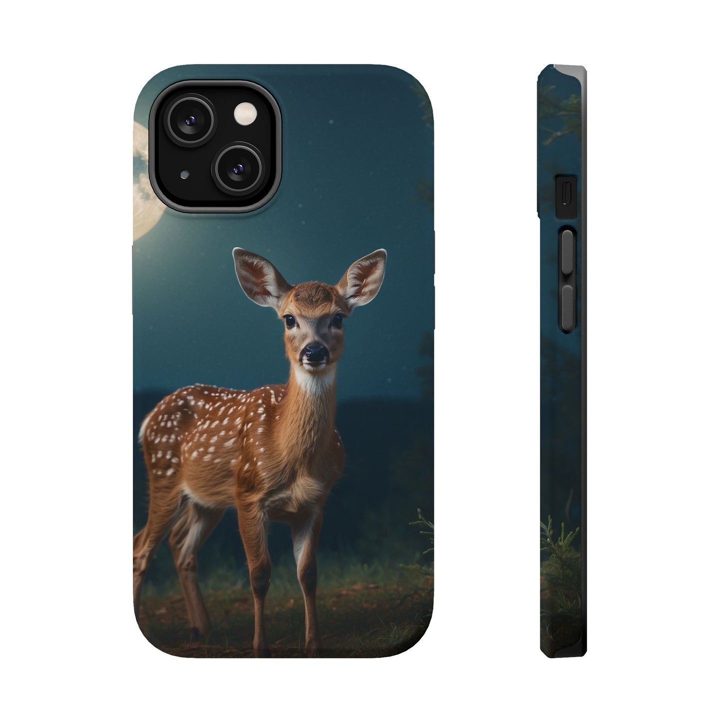 MagSafe-Compatible iPhone Case – Mystic Fawn Under the Moonlit Sky