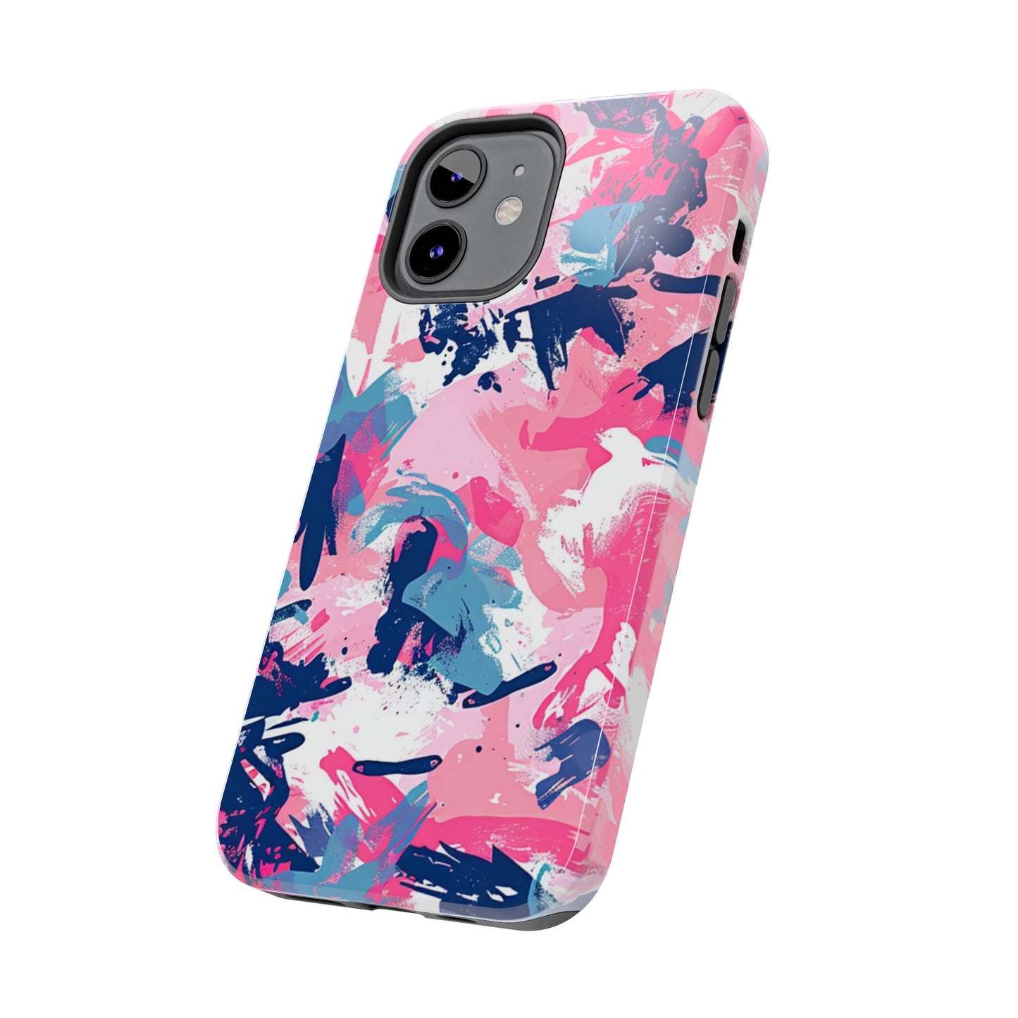 Vibrant Pink & Navy Abstract Splash – iPhone Case