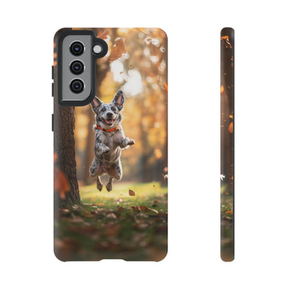 Energetic Blue Heeler Forest Pup Samsung Galaxy Case – Durable Outdoor-Inspired Design